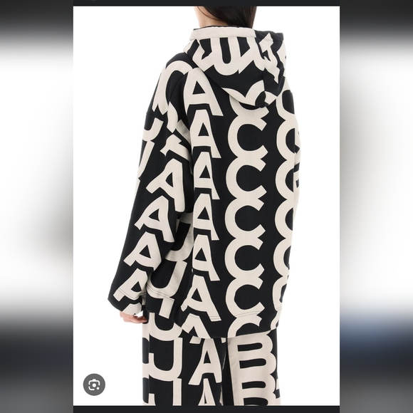 Marc Jacob’s Unisex OVERSIZED Logo Hoodie black Beige Sz XL - Picture 7 of 16
